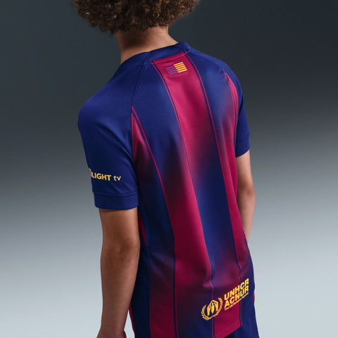 FC Barcelona 2025/26 Stadium Home Big Kids' Nike Dri - FIT Soccer Replica Jersey - Soccer90