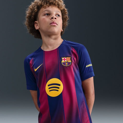 FC Barcelona 2025/26 Stadium Home Big Kids' Nike Dri - FIT Soccer Replica Jersey - Soccer90