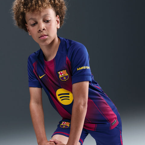 FC Barcelona 2025/26 Stadium Home Big Kids' Nike Dri - FIT Soccer Replica Jersey - Soccer90