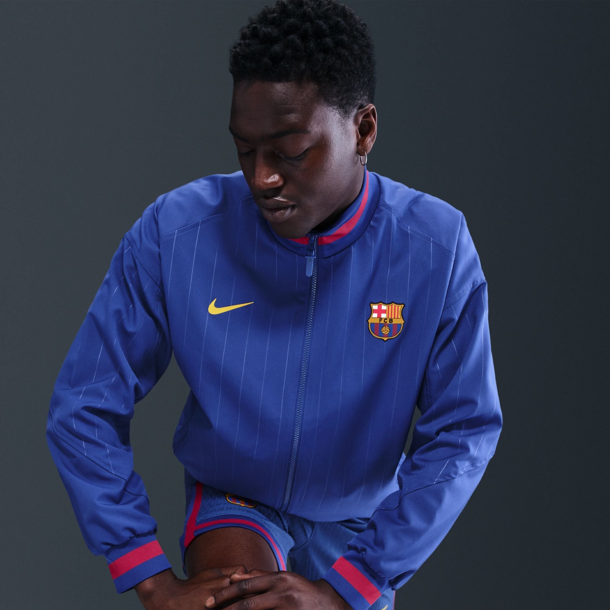 FC Barcelona Strike Home Men's Nike Dri-FIT Soccer Anthem Jacket