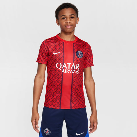 Paris Saint - Germain Academy Pro Big Kids' Nike Dri - FIT Red Pre - Match Soccer Top - Soccer90