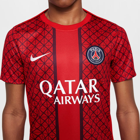 Paris Saint - Germain Academy Pro Big Kids' Nike Dri - FIT Red Pre - Match Soccer Top - Soccer90