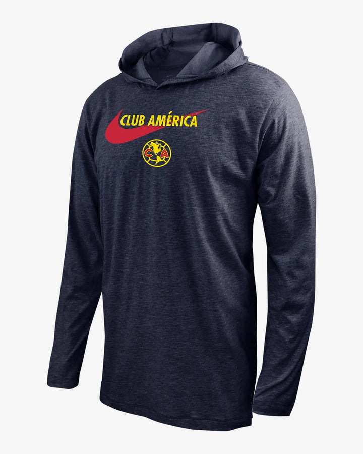 Club América Men's Nike Soccer Long-Sleeve Hooded T-Shirt - Soccer90